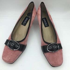 VANELI Pink Suede Vero Couio Buckle Detail Shoes